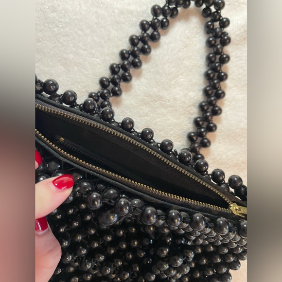 One of a kind black vintage beaded evening bag - Picture 3 of 8